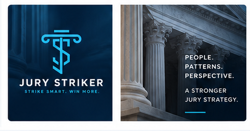 Jury Striker brand imagery